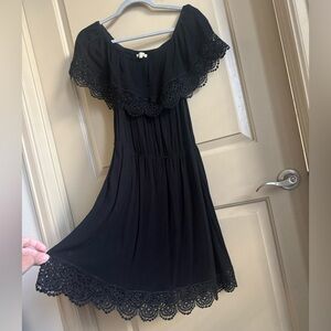 Embroidered Lace Off The Shoulder Casual Sheath Mini Dress Medium